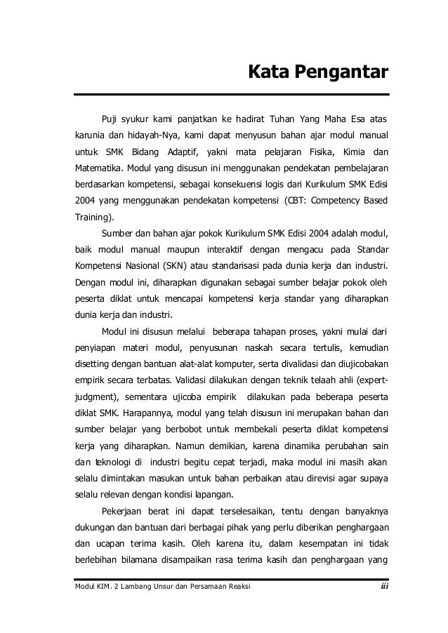 Lambang Unsur Dan Persamaan Reaksi