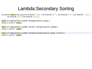 Lambda:Secondary Sorting
 