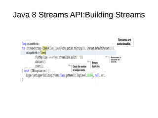 Java 8 Streams API:Building Streams
 