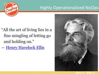 Highly Operationalized NoOps
“All the art of living lies in a
fine mingling of letting go
and holding on.”
― Henry Haveloc...