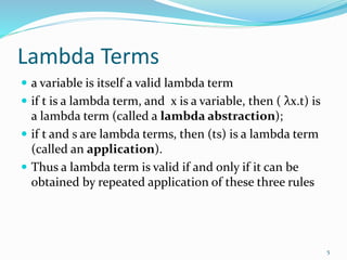Lambda Definition Math Lambda calculus | PPTX