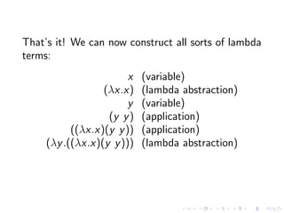 Lambda Calculus by Dustin Mulcahey | PDF