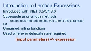 Lambda Expressions in C# From Beginner To Expert - Jaliya Udagedara ...