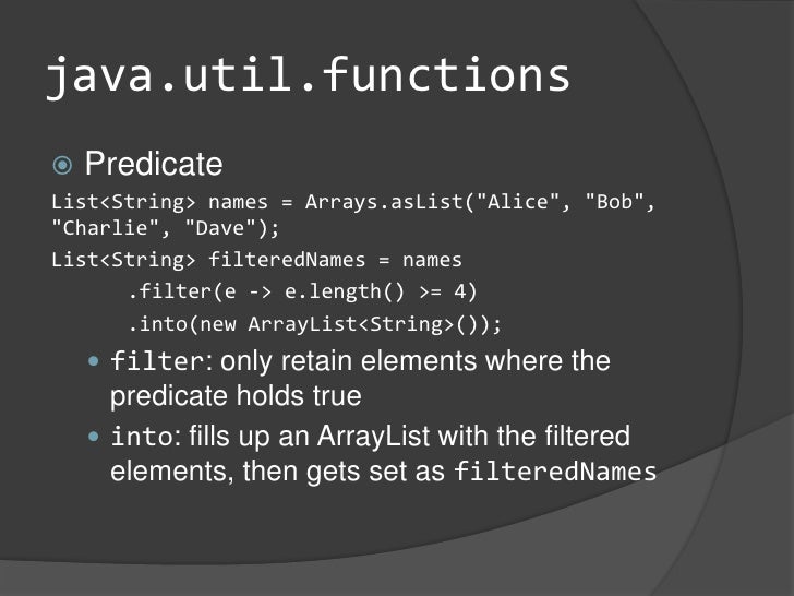 Lambda functions in java 8