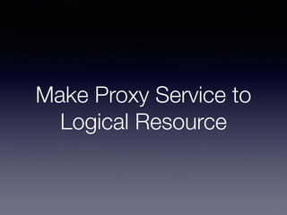 Make Proxy Service to
Logical Resource
 