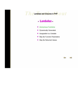 The Truth about Lambdas and Closures in PHP