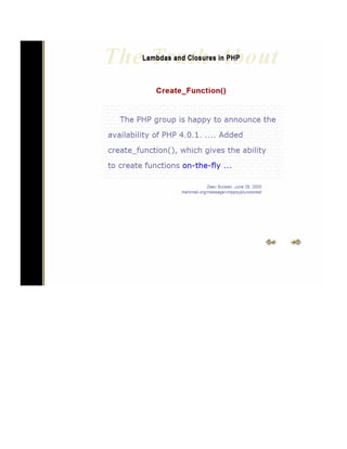 The Truth about Lambdas and Closures in PHP