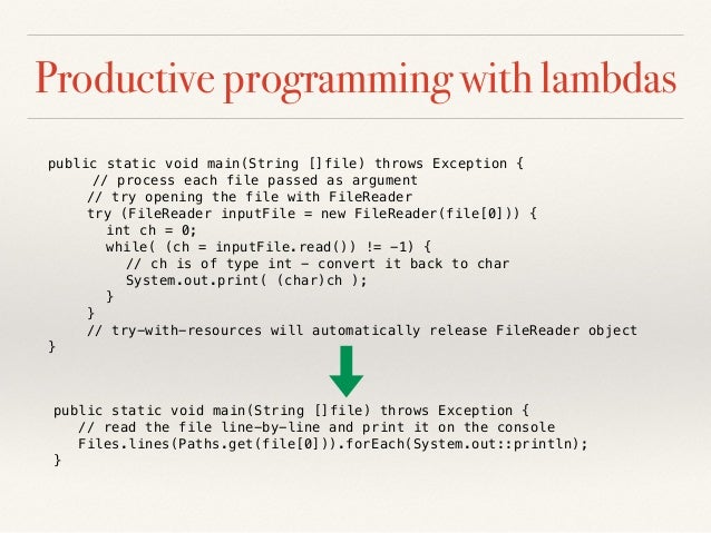Lambda functions in java 8