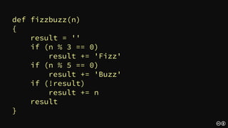 The default action is executed only if some
previous actions were not executed.
Maciej Piróg
“FizzBuzz in Haskell by Embedding a Domain-Specific Language”
 