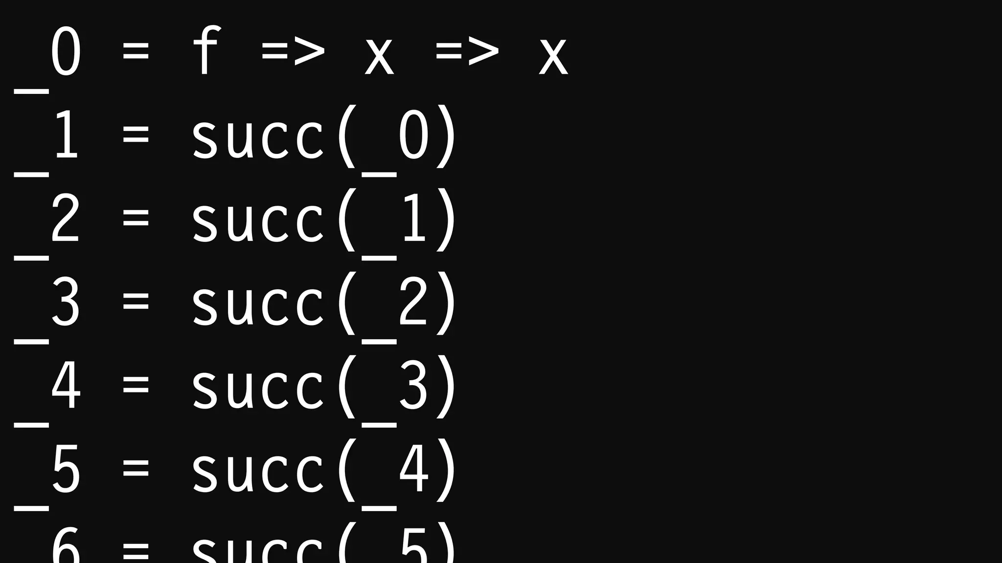 succ = n => f => x => f(n(f)(x))
 