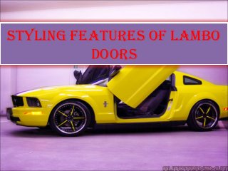 Styling featureS of lambo
          doorS
 