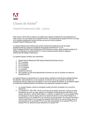 Léame de clases de adobe flash professional cs6 | PDF