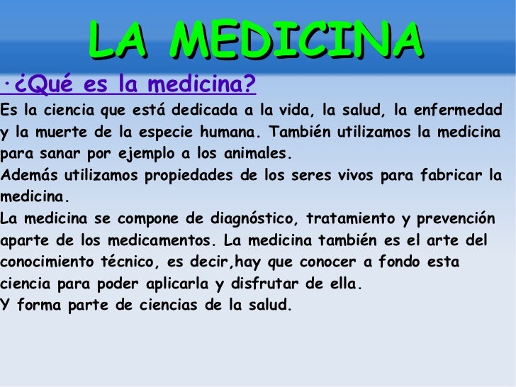 Que Es La Medicina Que Es La Medicina