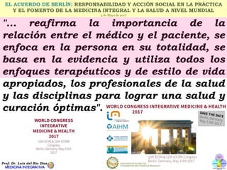ARTE DE LA SALUD
MEDICINA
INTEGRATIVA
UN NUEVO PROFESIONAL
EMPÁTICO
PARTICIPATIVO
QUE TRABAJA EN EQUIPO
MEDICINAS TRADICIO...