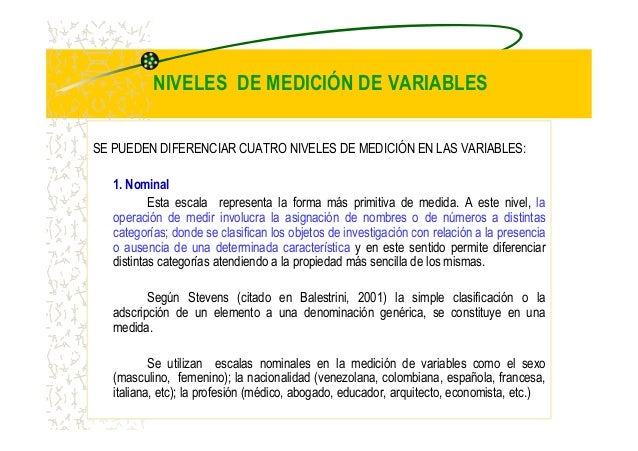 Ejemplos De Nivel De Medicion Nominal Colección de Ejemplo