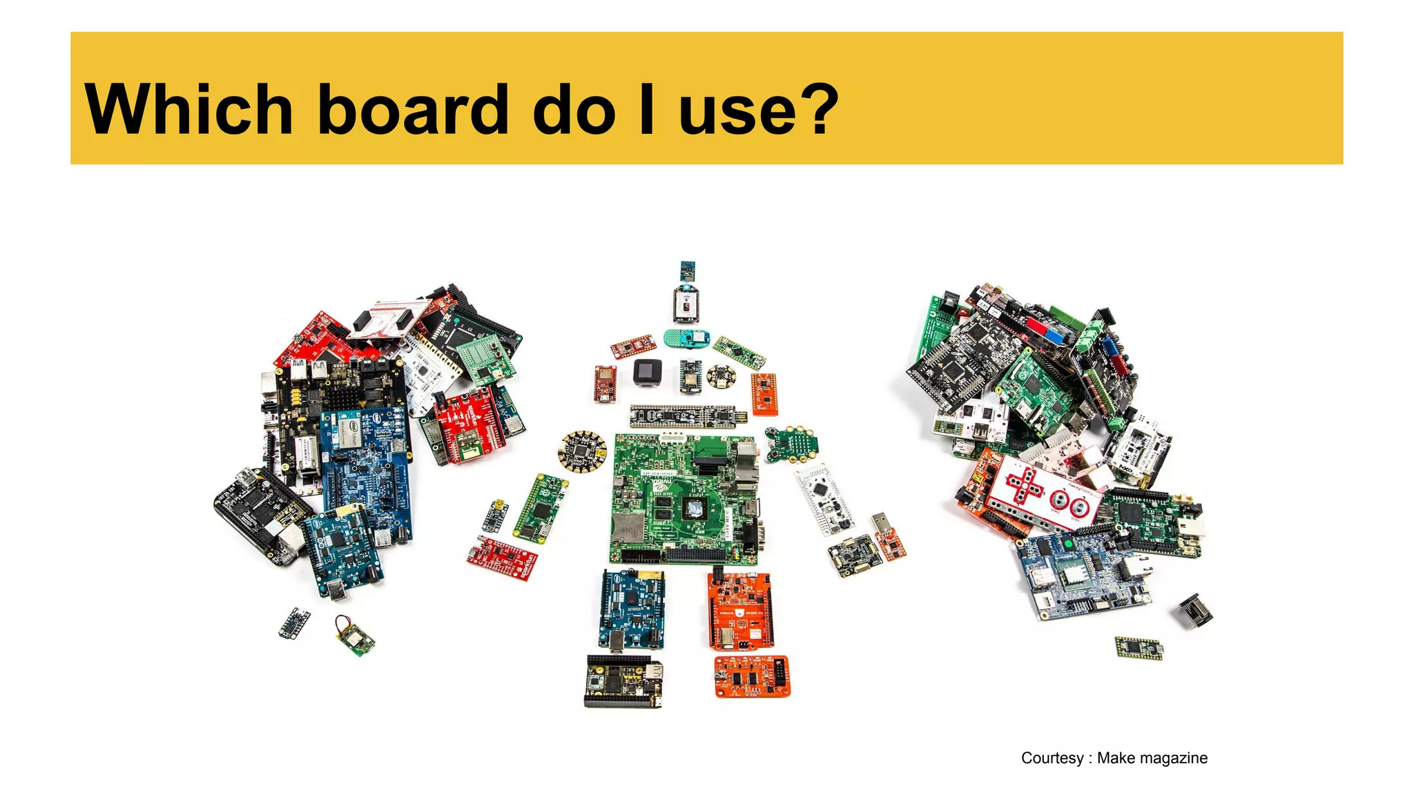 Which board do I use?
Courtesy : Make magazine
 