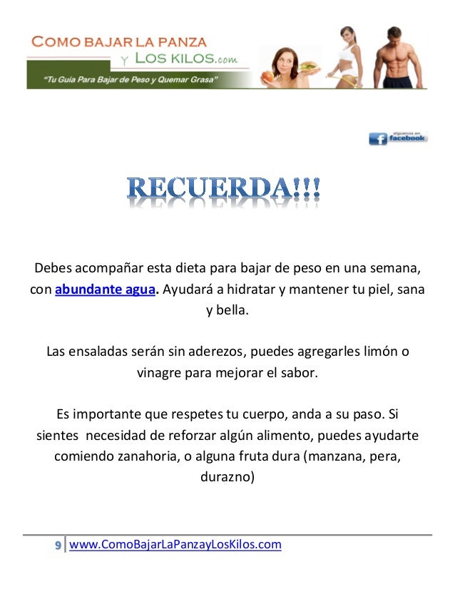 Sirva una dieta para adelgazar la panza en 3 dias Peso con Agua: dieta para adelgazar la panza en 3 dias