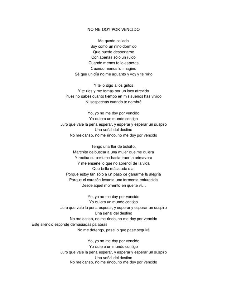 No Me Doy Por Vencido Lyrics The Expert