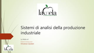 Sistemi di analisi della produzione
industriale
La Mela srl
Production monitoring system
Vincenzo Casolani
 