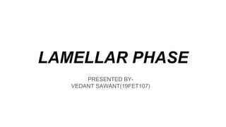 LAMELLAR PHASE
PRESENTED BY-
VEDANT SAWANT(19FET107)
 
