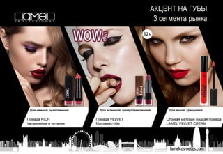 АКЦЕНТ НА ГУБЫ
3 сегмента рынка
 