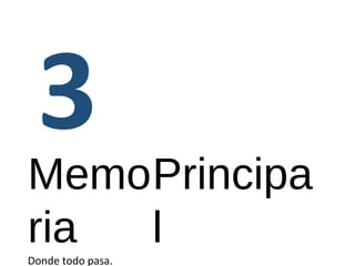 Memo 
ria 
Donde todo pasa. 
Principa 
l 
 