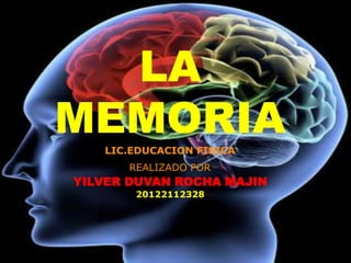 LA
MEMORIALIC.EDUCACION FISICA
REALIZADO POR
YILVER DUVAN ROCHA MAJIN
20122112328
 
