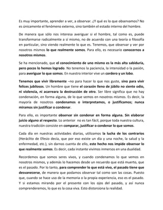 La mente humana y la autoobservacion de si mismo 01 | PDF