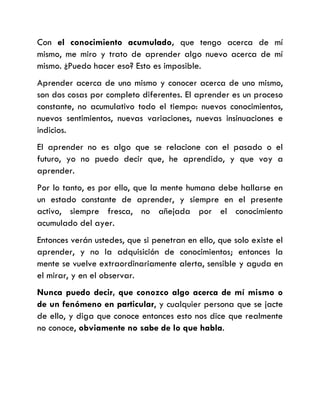 La mente humana y la autoobservacion de si mismo 01 | PDF