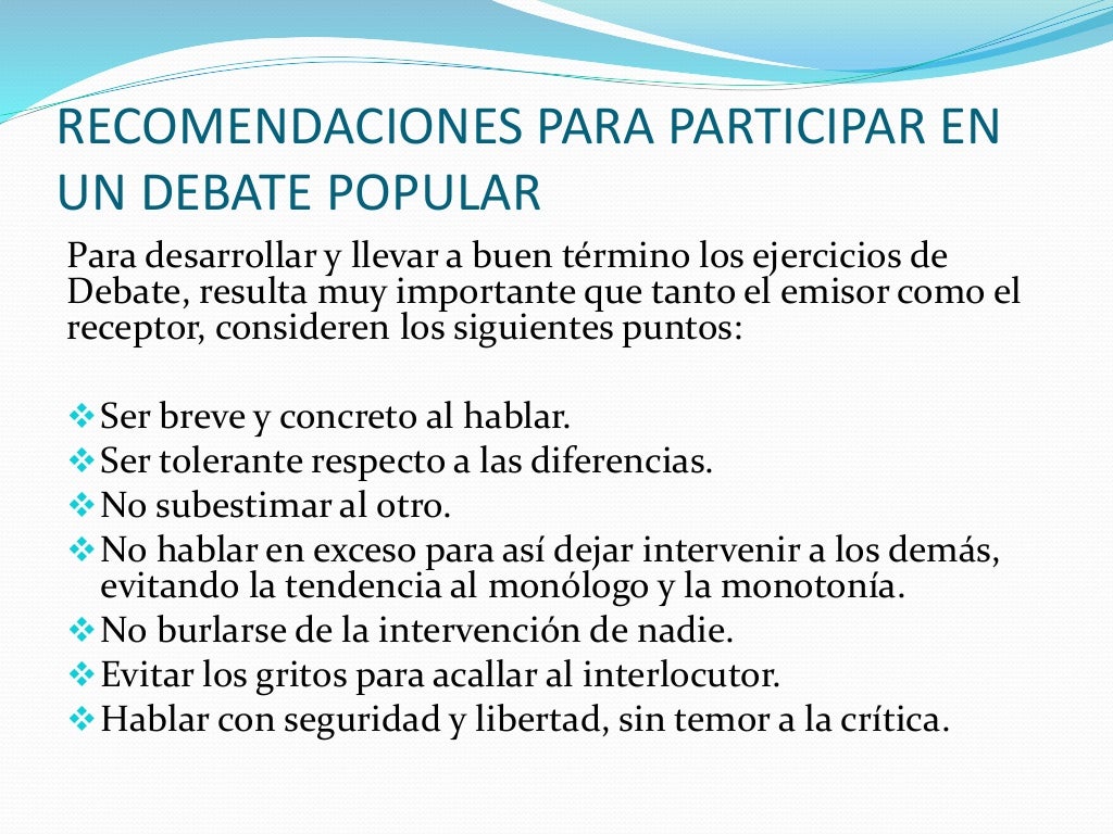 La mesa redonda y el debate