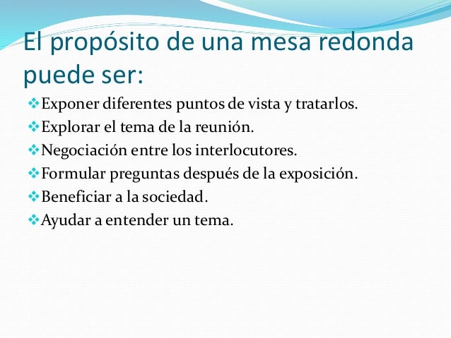 La mesa redonda y el debate