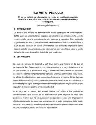 Alex Rogo La meta pelicula | PDF