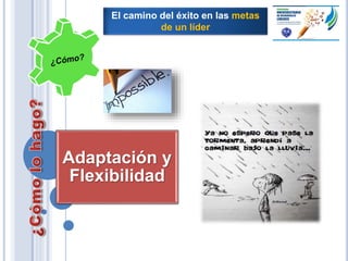 Adaptación y
Flexibilidad
El camino del éxito en las metas
de un líder
 