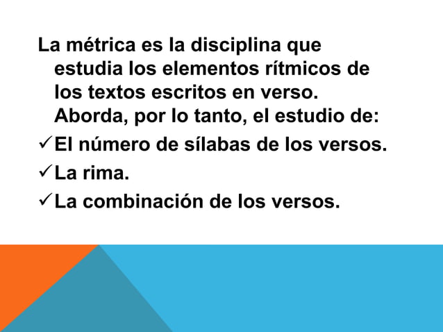 Metrico Ritmo Y Rima La metrica y rima | PPTX