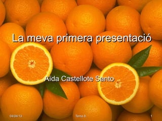 La meva primera presentació


           Aïda Castellote Santo




04/04/13            Tema 8.        1
 