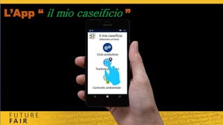L’App “ il mio caseificio ”
Ciclo produttivo
Tracking prodotto
Controllo ambientale
Il mio caseificio
Seleziona un’area
 