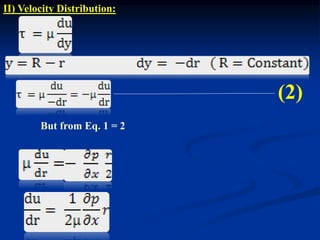 II) Velocity Distribution:
(2)
But from Eq. 1 = 2
 