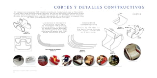 CONCURSO DE DISEÑO CORMA, ESTUDIANTES.
6/6
MÉTODOS CONSTRUCTIVOS
Se trabaja con programas CAD (diseño asistido por
computador) para la fabricación de una matriz que
permita generar la pieza de los dos asientos con-
trapuestos unidos por una curva que da paso a un
vaivén. Esta pieza es trabajada con la técnica del la-
minado, el que ocuparía un terciado de tres milíme-
tros pegados con cola fría, generando así una pieza
con un espesor total de dieciocho milímetros (co-
rrespondiente a seis láminas de terciado).
Por otra parte, la pieza que le da soporte a la es-
tructura, nace a partir de tecnologías CAM (Fabrica-
ción asistida por computadora), en donde el fresa-
do automático permite generar dos piezas exacta-
mente iguales que, finalmente, estructuran el sitial.
VISTA FRONTAL DE LAMINADO
ESCALA 1:5
DESPIECE
ESCALA 1:5
SOLUCIONES CONSTRUCTIVAS
Detalle de laminado sobre matriz como solucion
para lograr continuidad en la estrcutura,.
DETALLE
ESCALA 1 / 5
CORTE
SCALE 1:5
DETALLE
A
A
CORTE
18
20
ESPESOR
CORTES
MATRIZ
ESCALA 1:10
Piezas matriz
EScala 1:10
C O R T E S Y D E TA L L E S C O N S T R U C T I V O S
S O L U C I O N E S
C O N S T R U C T I V A S
D e t a l l e d e l a m i n a d o s o -
b r e m a t r i z c o m o s o l u c i o n
p a r a l o g r a r c o n t i n u i d a d
e n l a e s t r c u t u r a , .
C O R T E S
VISTA FRONTAL DE LAMINADO
ESCALA 1:5 DESPIECE
ESCALA 1:5 CORTE
SCALE 1:5
MATRIZ
ESCALA 1:10
DETALLE
ESCALA 1 / 5
DETALLE
CORTE
A
A
18
20
ESPESOR
L a p i e z a q u e l e d a s o p o r t e a
l a e s t r u c t u r a , n a c e a p a r t i r
d e t e c n o l o g í a s C A M ( F a b r i c a -
c i ó n a s i s t i d a p o r c o m p u t a d o r a ) ,
e n d o n d e e l f r e s a d o a u t o m á t i -
c o p e r m i t e g e n e r a r d o s p i e z a s
e x a c t a m e n t e i g u a l e s q u e , f i n a l -
m e n t e , e s t r u c t u r a n e l s i t i a l .
S e t r a b a j a c o n p r o g r a m a s C A D ( d i s e ñ o a s i s t i d o p o r c o m p u t a d o r ) p a r a l a f a b r i c a c i ó n
d e u n a m a t r i z q u e p e r m i t a g e n e r a r l a p i e z a d e l o s d o s a s i e n t o s c o n t r a p u e s t o s u n i d o s
p o r u n a c u r v a . E s t a p i e z a e s t r a b a j a d a c o n l a t é c n i c a d e l l a m i n a d o , e l q u e o c u p a u n
t e r c i a d o d e 3 m m p e g a d o s c o n c o l a f r í a , g e n e r a n d o a s í u n a p i e z a c o n u n e s p e s o r t o t a l
d e 1 8 m m ( c o r r e s p o n d i e n t e a 6 l á m i n a s d e t e r c i a d o ) .
c o r t e l á s e r , p r i m e r a c e r c a m i e n t o p r o t o t i p o f r e s a d o m a t r i z c o r t e d e d e t a l l e s , c a l a d o r a p r o c e s o d e l a m i n a d o y p r e n s a d o c o r t e s d e t a l l e s p i e z a f r e s a d a
p i e z a t e r m i n a d a
 