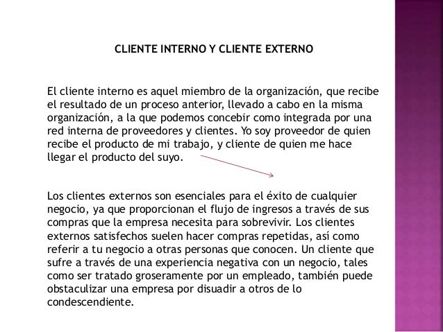 clientes internos y externos