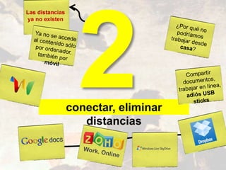 conectar, eliminar
distancias
Las distancias
ya no existen
 