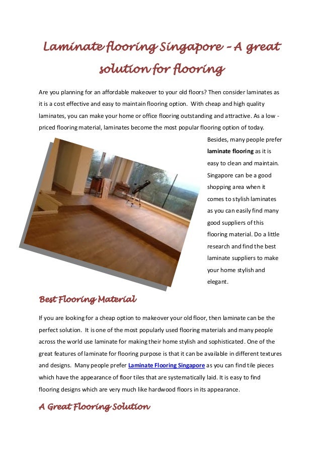 Laminate Flooring Singapore A Great Solution For Flooring