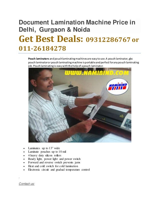 Document Lamination Machine Price List in India