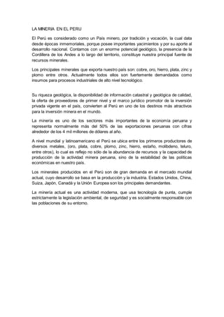 La minera en el peru | DOCX