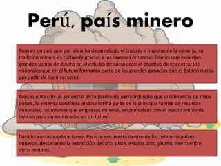 LA MINERÍA EN EL PERÚ | PPTX