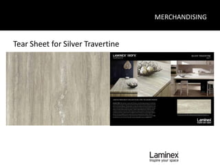 MERCHANDISING


Tear Sheet for Silver Travertine
 