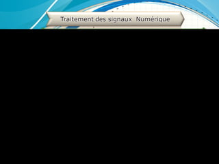 3030
Echantillonnage d’un signal analogique :
Pour échantillonner un signal analogique continu x(t) et le
transformer en une suite discrète d’échantillons x*(t).On prélève
périodiquement à des intervalles de temps Te la valeur de signal à
l’aide d’un échantillonneurs.
Mathématiquement on peut décrire
l’échantillonnage comme une multiplication:
 
