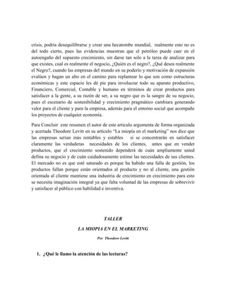 La miopia en el marketing