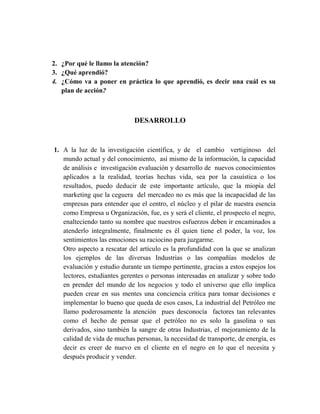 La miopia en el marketing