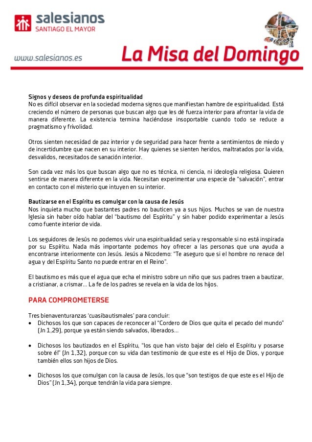 La misa del domingo 15 enero
