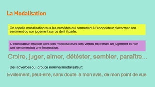 Modalisation La modalisation | PPTX